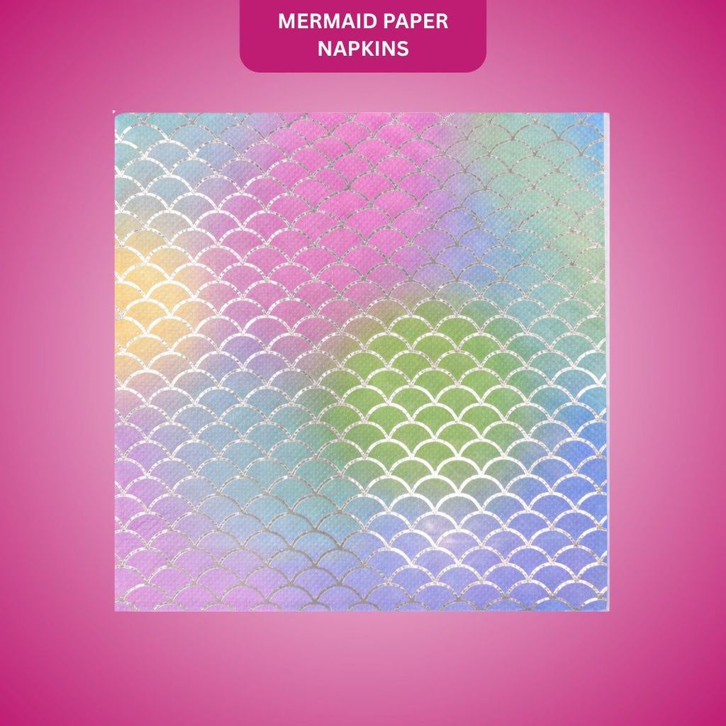 Mermaid Paper Napkins - 20PC - Party and Festive Needs | Buy online on ZillyBuy