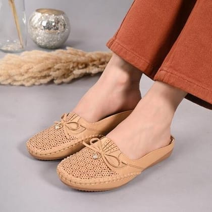 Ava Loafer Mules-37 / Tan
