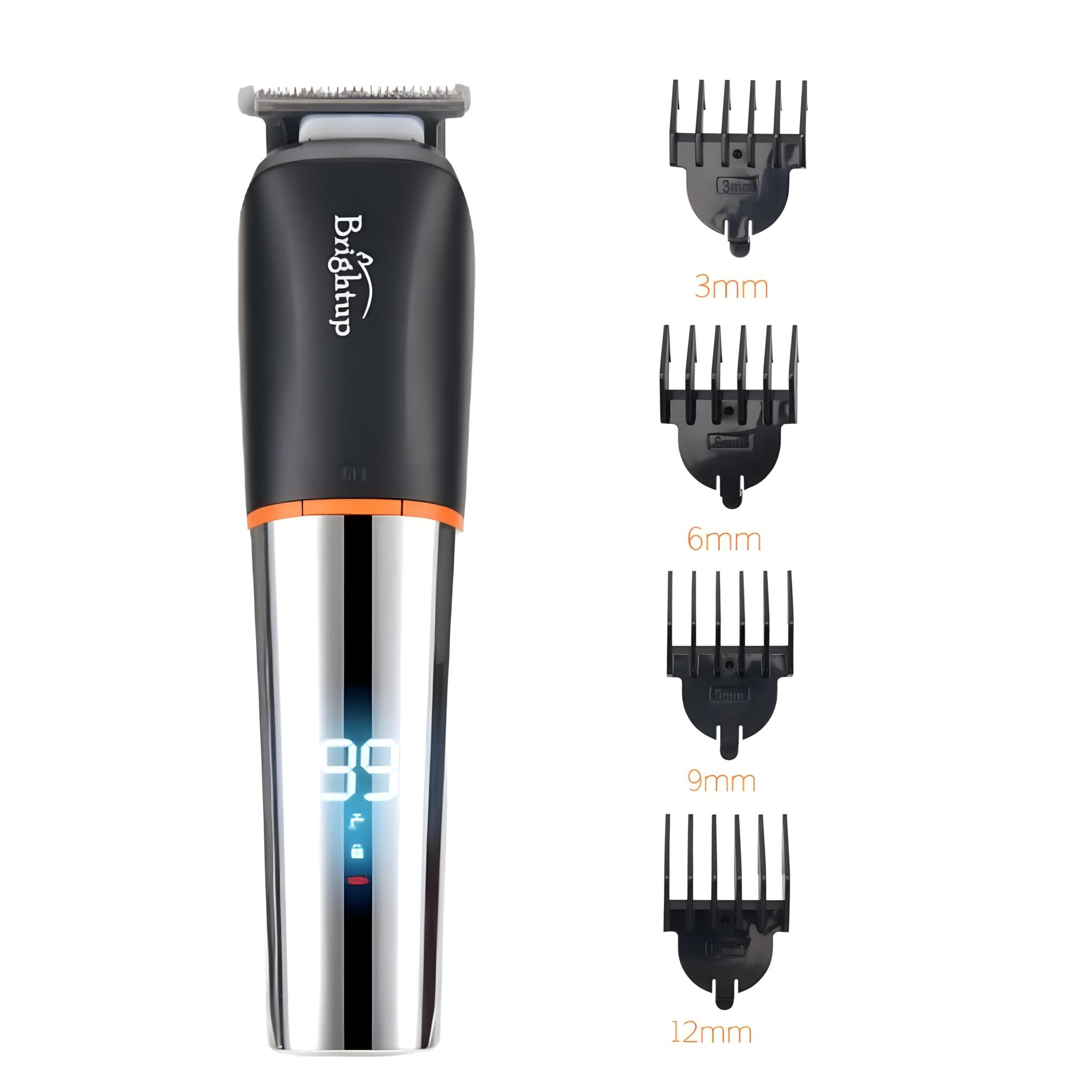 Brightup Battery Powered Skin Protect Beard Trimmer for Men, Cordless Rechargeable with USB Charging, Professional Hair Clipper 90 Min Working Time, Charging Indicator (Black, 2615) Brightup Battery Powered Skin Protect Beard Trimmer for Men, Cordless Re