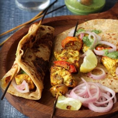 Achari Paneer Tikka Roll