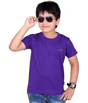 Dongli Pack of 1 Boys 100% Cotton Half Sleeves Shirt ( Purple )