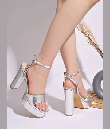 Stylestry Silver Women's Sandal Heels