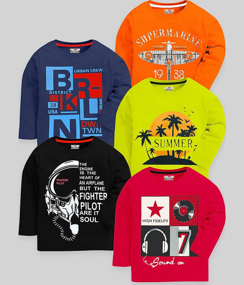 Kuchipoo Pack of 5 Boys Cotton Blend T-Shirt ( Multicolor 13 )