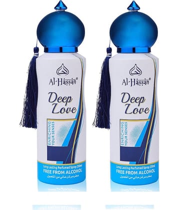 Al - Hassan Deep Love Perfumed Spray For Women Lasting Body Spray 200 ml (Pack of 2)