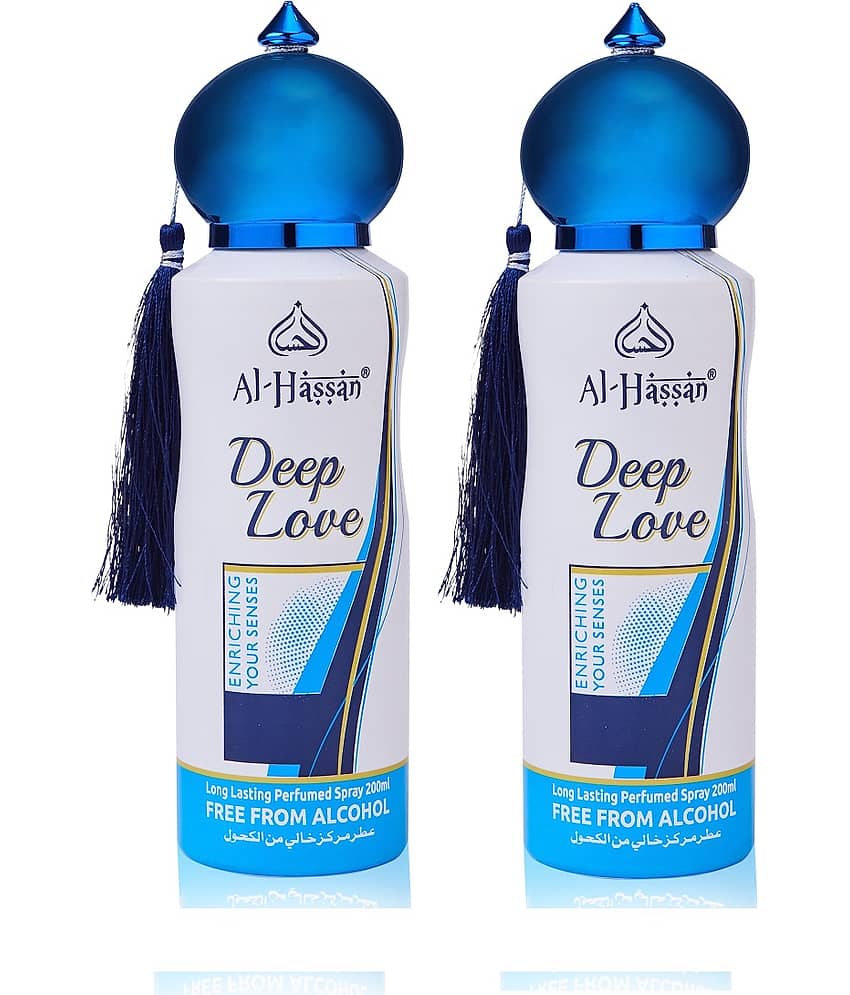 Al - Hassan Deep Love Perfumed Spray For Women Lasting Body Spray 200 ml (Pack of 2)