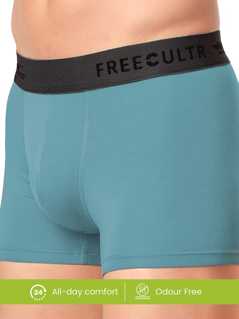 Freecultr Men's Underwear Anti Bacterial Micromodal Airsoft Trunk - Non Itch No Chaffing Sweat Proof - Pack of 2-Midnight Blue,Martini Blue
