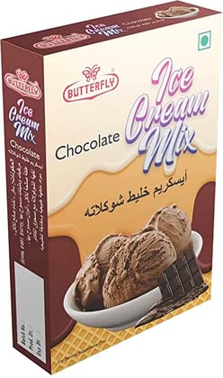 Butterfly Instant Ice Cream Mix, 150 Grams (Chocolate) (Flavor - Chocolate, Size - 154 g Box Pack) by Butterfly Dessert Mixes and Bakery Needs.