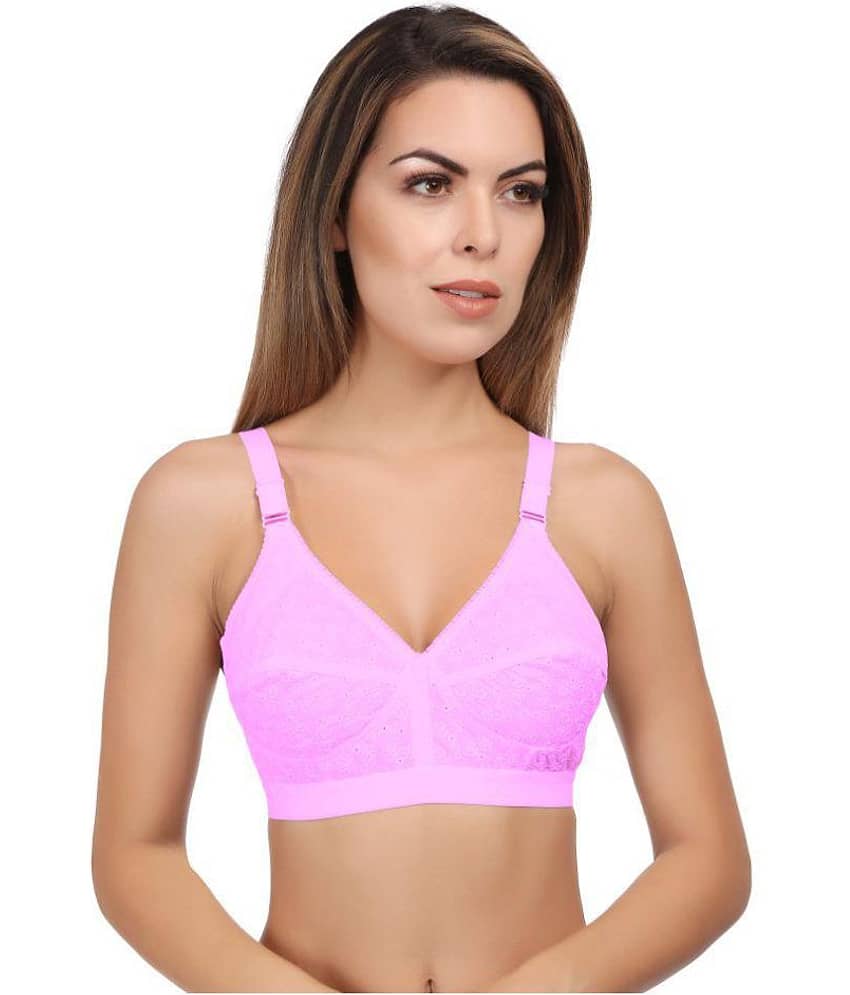 Eve's Beauty Cotton Minimizer Bra - Pink