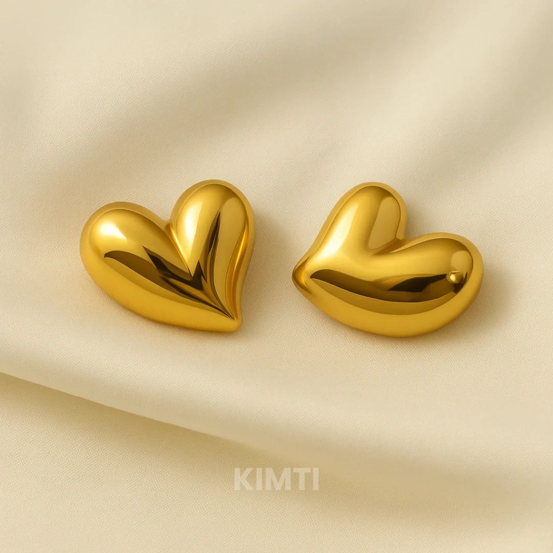 Melting Heart Golden Stud Earring
