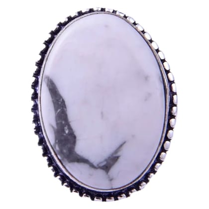 Oval Howlite Ring For Men And Women(KI_158)  by Krishna Impex