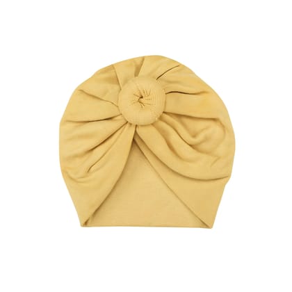 YOLK YELLOW KNOTTED TURBAN-0-1 MONTHS