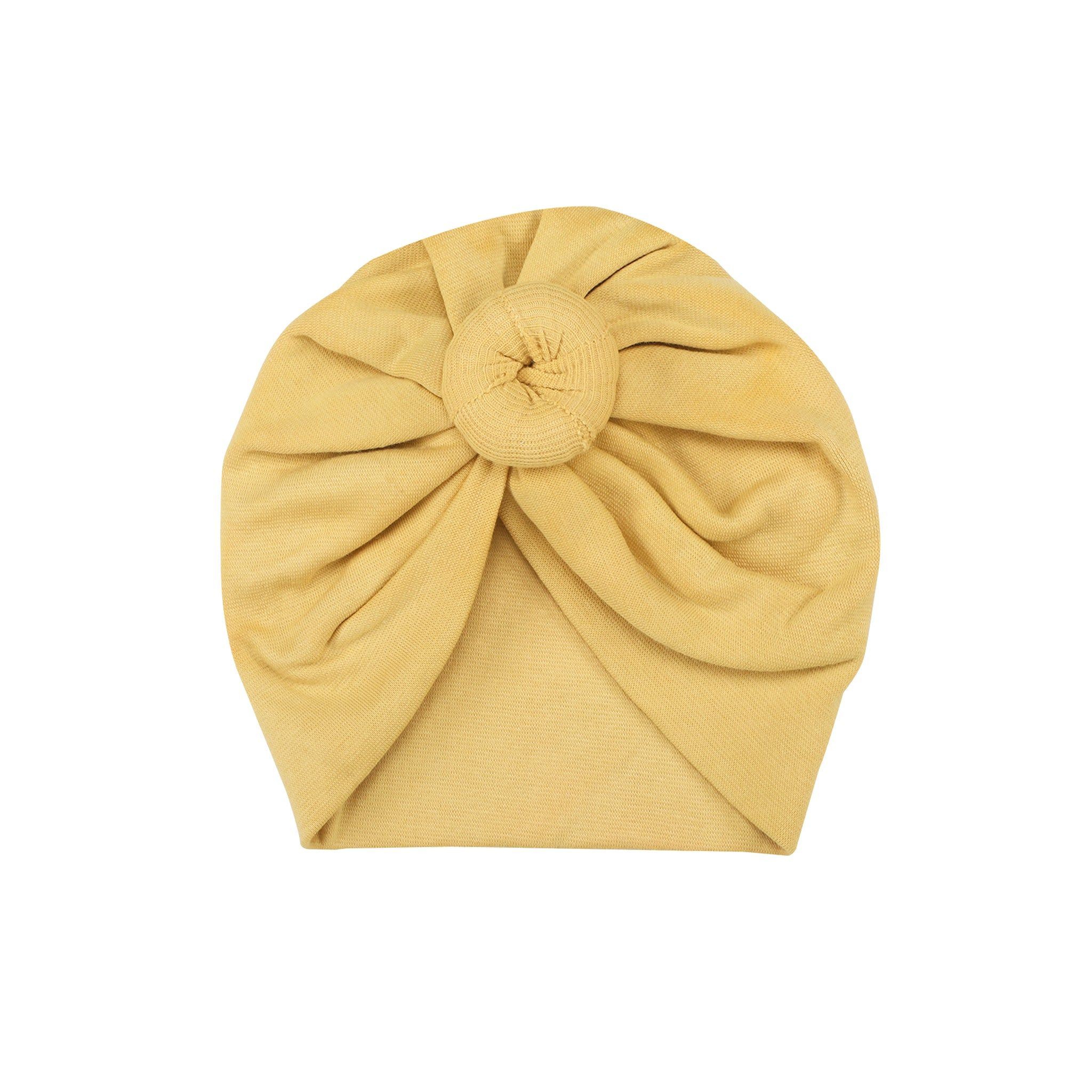 YOLK YELLOW KNOTTED TURBAN-0-1 MONTHS