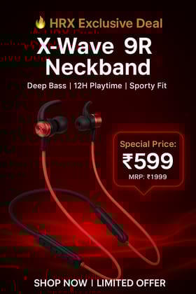 HRX X-Wave 9R_2 Bluetooth  (Lightening Black, In the Ear)