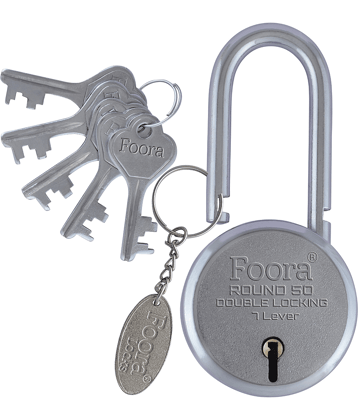 Foora Round 50mm lock with 5 keys, Double Locking, 7 lever Small Padlock