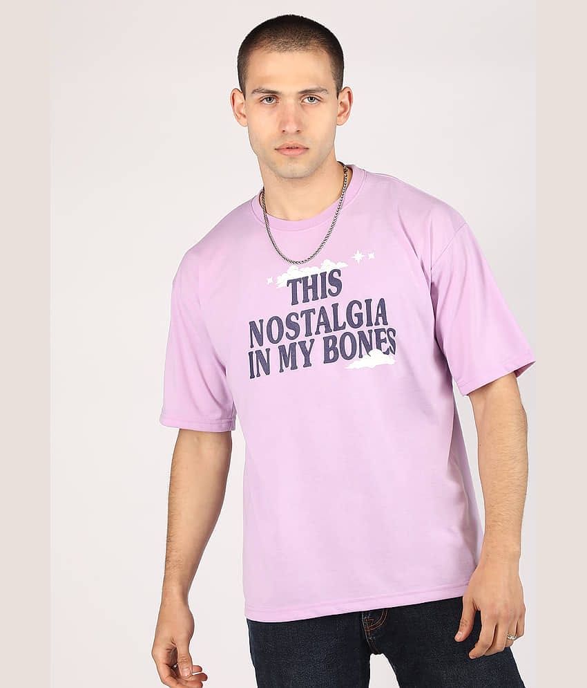 Chkokko Pack of 1 Cotton Blend Regular Fit Men's T-Shirt ( Lavender )