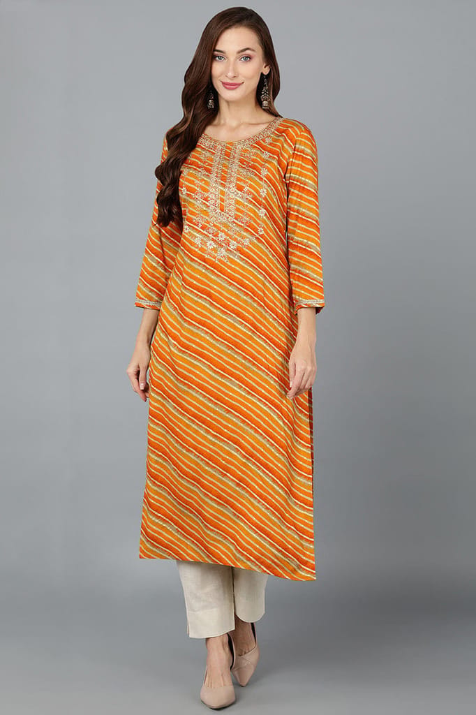 Gold Silk Blend Straight Kurtas VCK9189 - Kurtas & Kurta Sets | Buy online on ZillyBuy