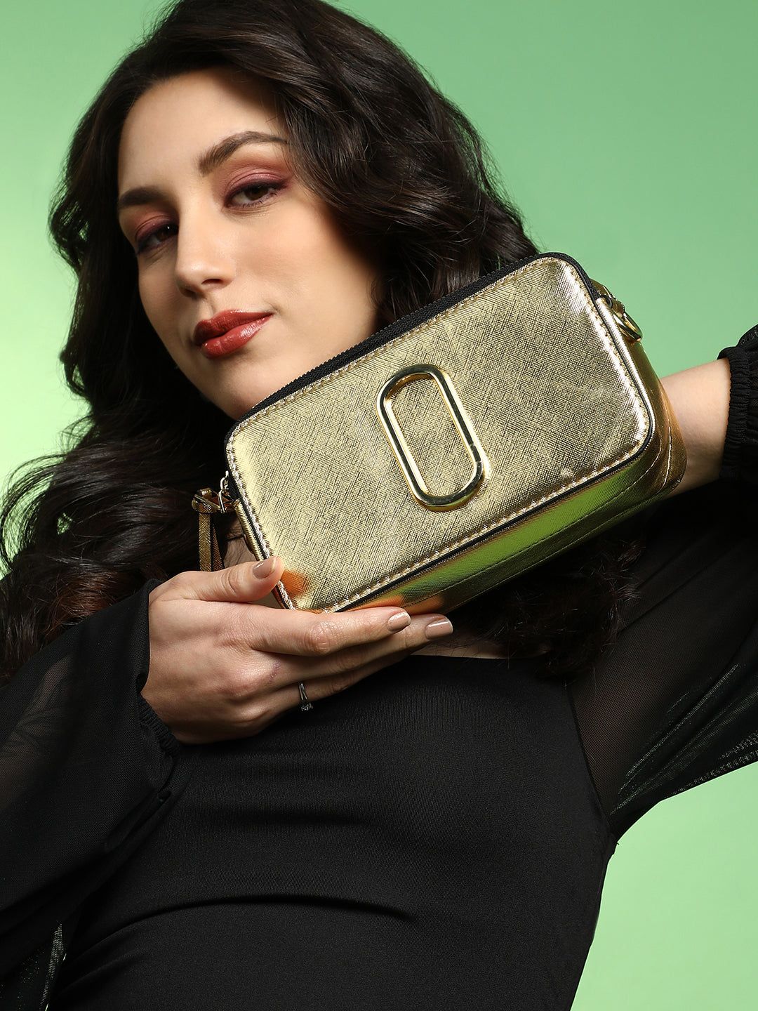 The Block Box Sling Bag - Metallic Gold-Sling Bag