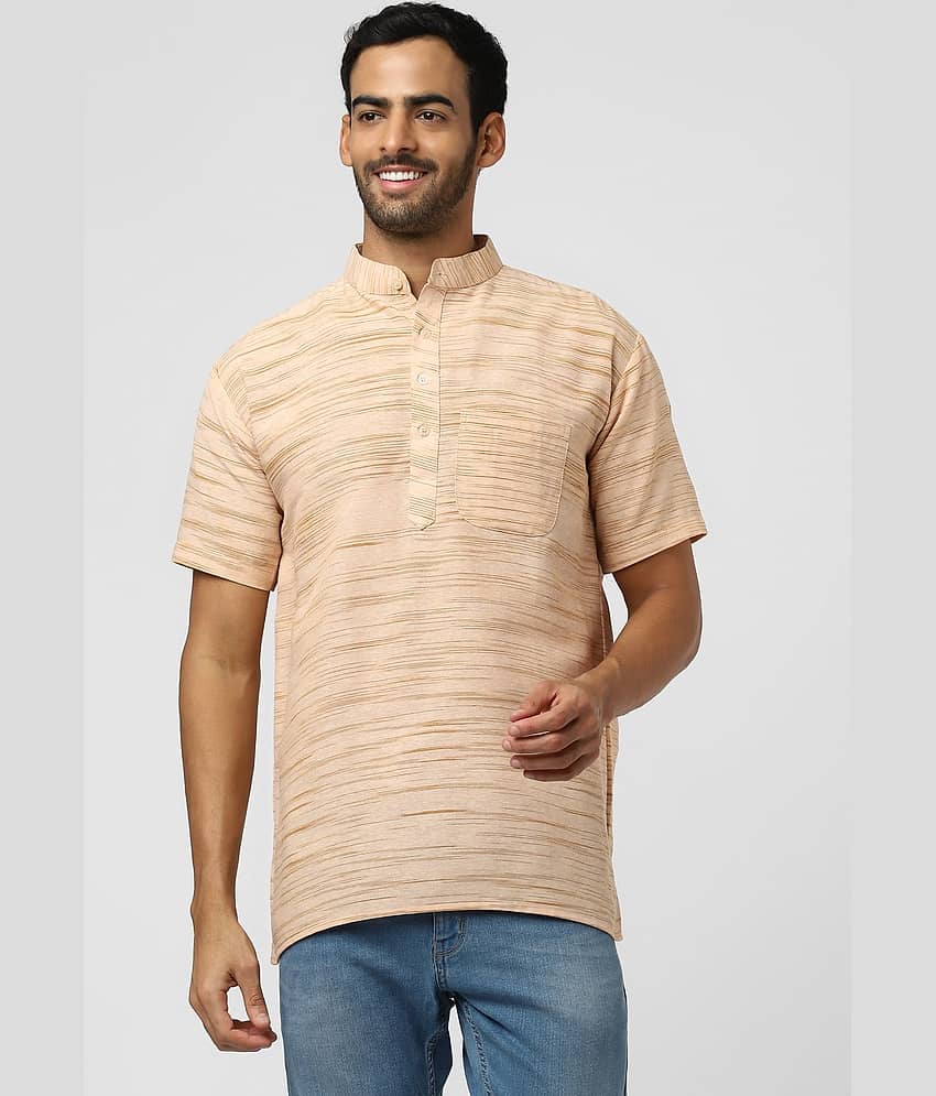 DESHBANDHU DBK - Beige Cotton Blend Men's Regular Kurta ( Pack of 1 )