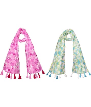 stolevilla Multi Printed Poly Cotton Yarn Stoles ( Pack of 2 )