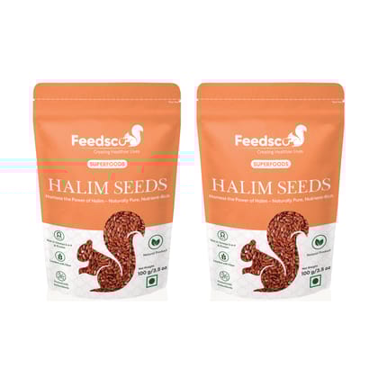 Feedsco Halim Seeds Superfood, Omega 3-6-9 & Protein Rich, Natural, 100g - Pack of 2