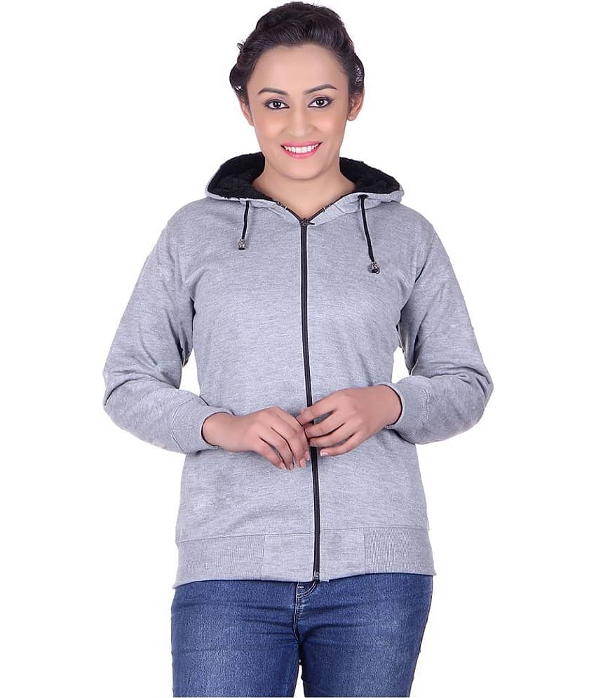 Goodluck Woollen Grey Hooded Sweatshirt