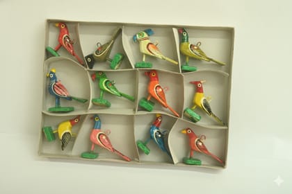 Icrafts Home Décor Exclusive Handmade Wooden Bird Set – Multicolor Single Set (L: 5.08 cm × B: 5.08 cm × H: 5.08 cm, Weight: 140 g)