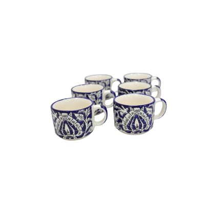 Khurja Pottery Murli Cup Blue Mugal Painting So6| Hand painted | Kitchen ware | Home Décor |Blue