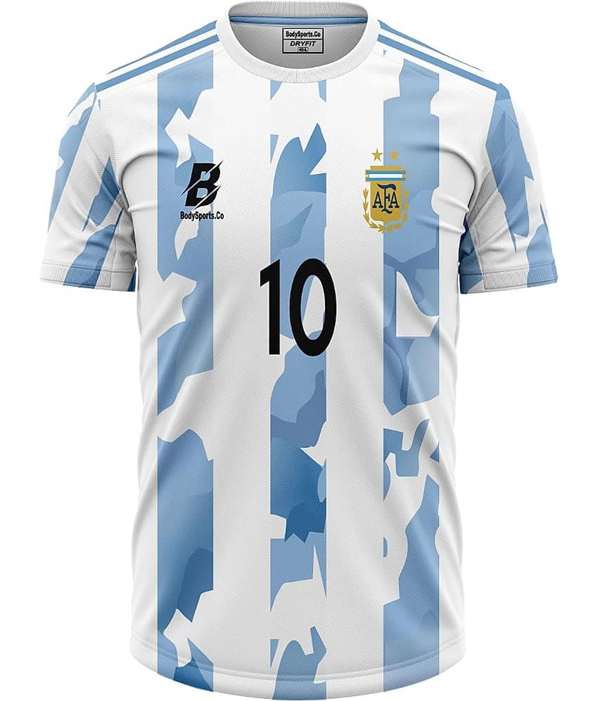 Bodysports.co Messi Argentina Football Jersey Classic EMBROIDRED Logo
