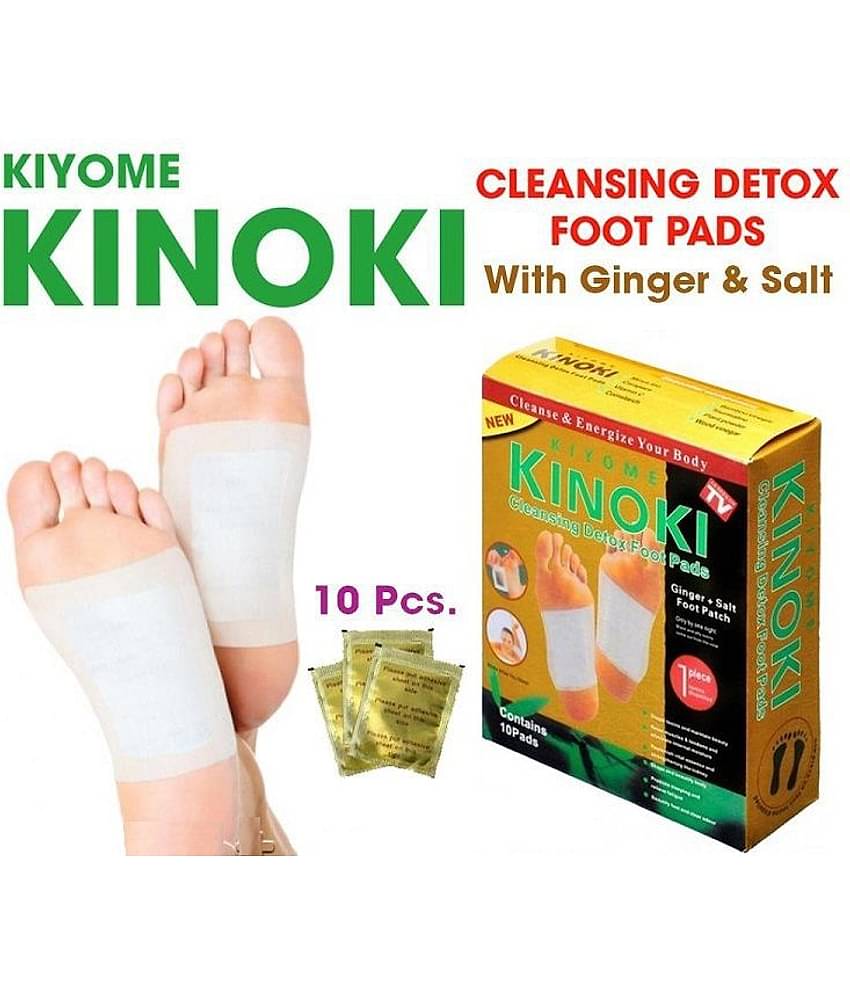 Kinoki Cleansing Detox Foot Patches 10 Adhesive Pads Kit Natural Unwanted Toxins - Foot Protector (Free Size)