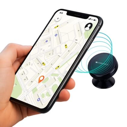ZEBRONICS CMH50 | Car Mobile Holder | Powerful Neodymium Magnets | 360 Rotatable | Anti-Skid Silicone Pads | Safe & Strong Grip | Universal Compatibility | 3 Metal Plates Included Black