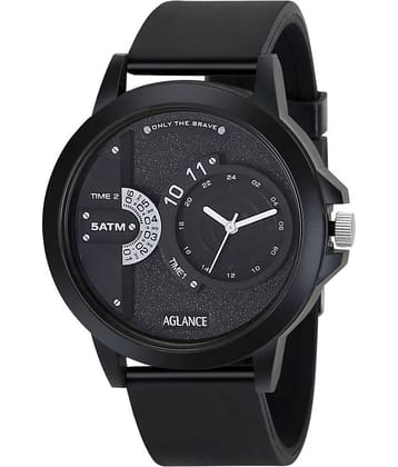 Aglance - Black Silicon Analog Men's Watch