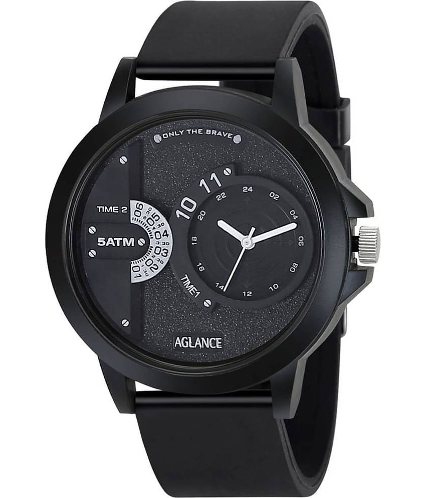Aglance - Black Silicon Analog Men's Watch