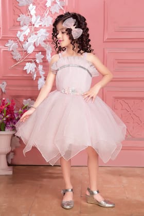Girls Party Wear Pink Frock-MP-1169 / Pink / 22