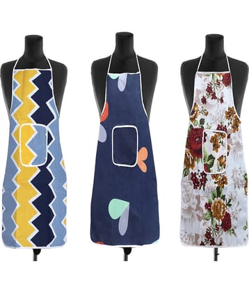 Aazeem Others Printed Kitchen Apron with 1 Center Pocket ( Pack of 2 )
