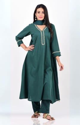 Teal Green Kurta Set-S / Teal Green