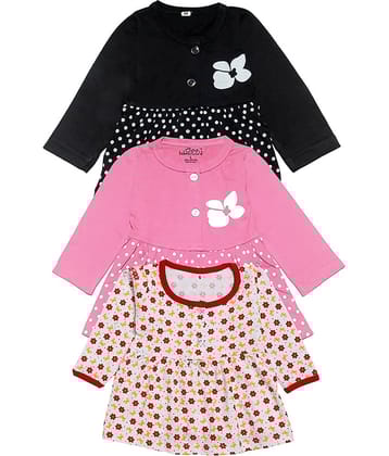 Babeezworld Pack of 3 Baby Girls 100% Cotton Frocks ( Multi )