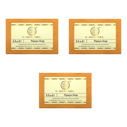 Khadi Natural Papaya Soap Combo Pack Of 3 – 125gm Each