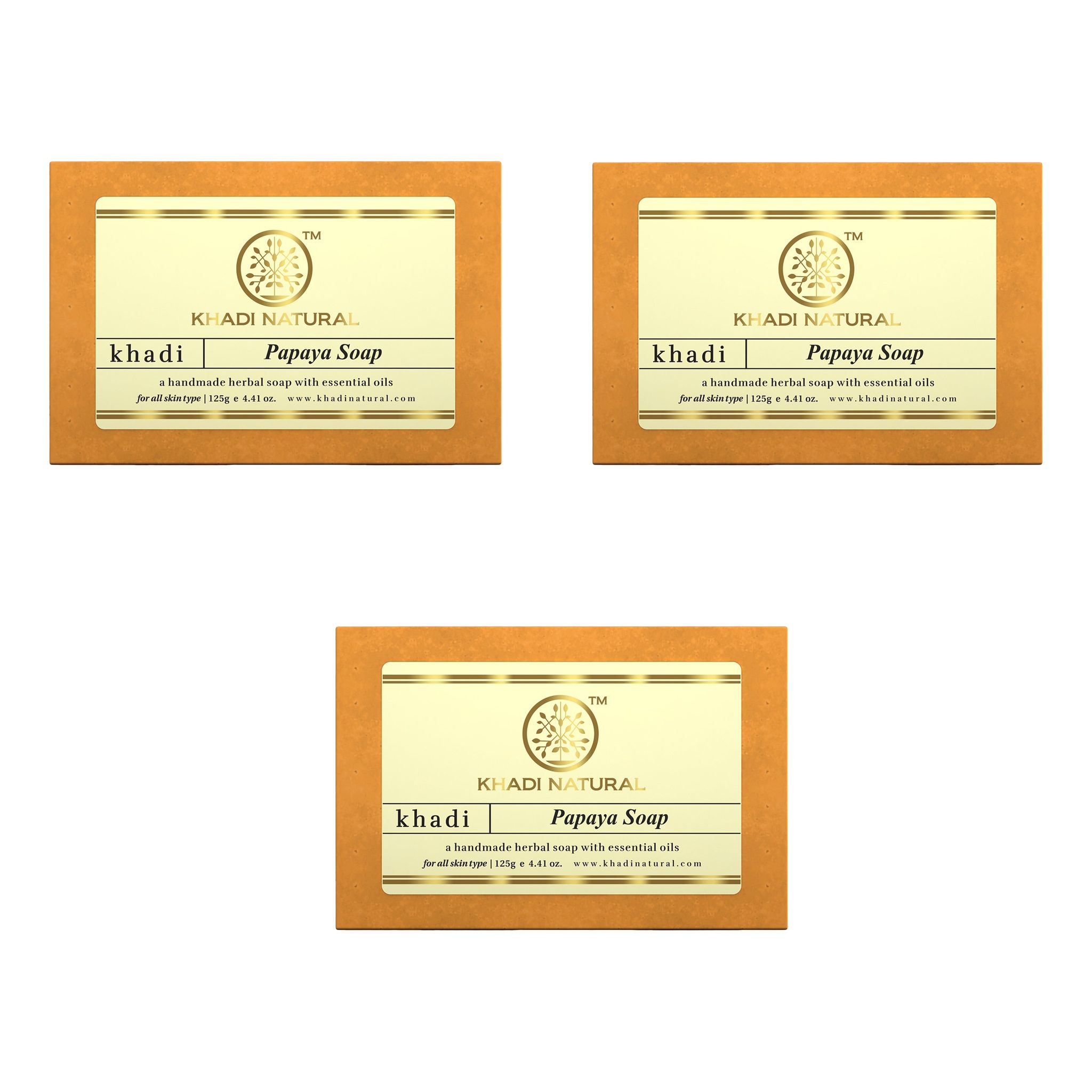 Khadi Natural Papaya Soap Combo Pack Of 3 – 125gm Each
