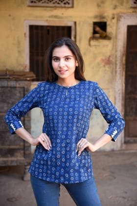 JAIPUR HANDBLOCK PRINT New collection of cotton hand printed short kurti 46