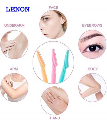 Lenon Beauty Multicolor Tinkle Razor For Women Eyebrow Manual Razor 3 Pcs