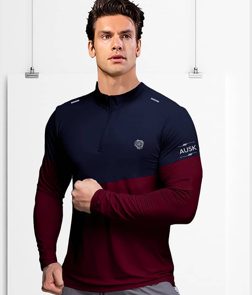 AUSK Blue Polyester Regular Fit Men's Sports T-Shirt ( Pack of 1 )