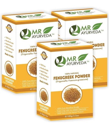MR Ayurveda Fenugreek Powder for Hair Care Hair Scalp Treatment 300 g Pack of 3