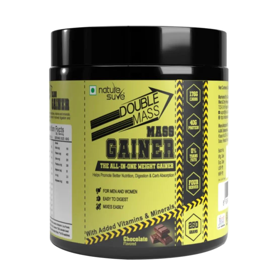 Nature Sure Double Mass Chocolate Flavored Mass Gainer Whey Protein-1 Pack