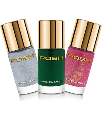 Posh - Multi Glossy Nail Polish ( Pack of 3 )
