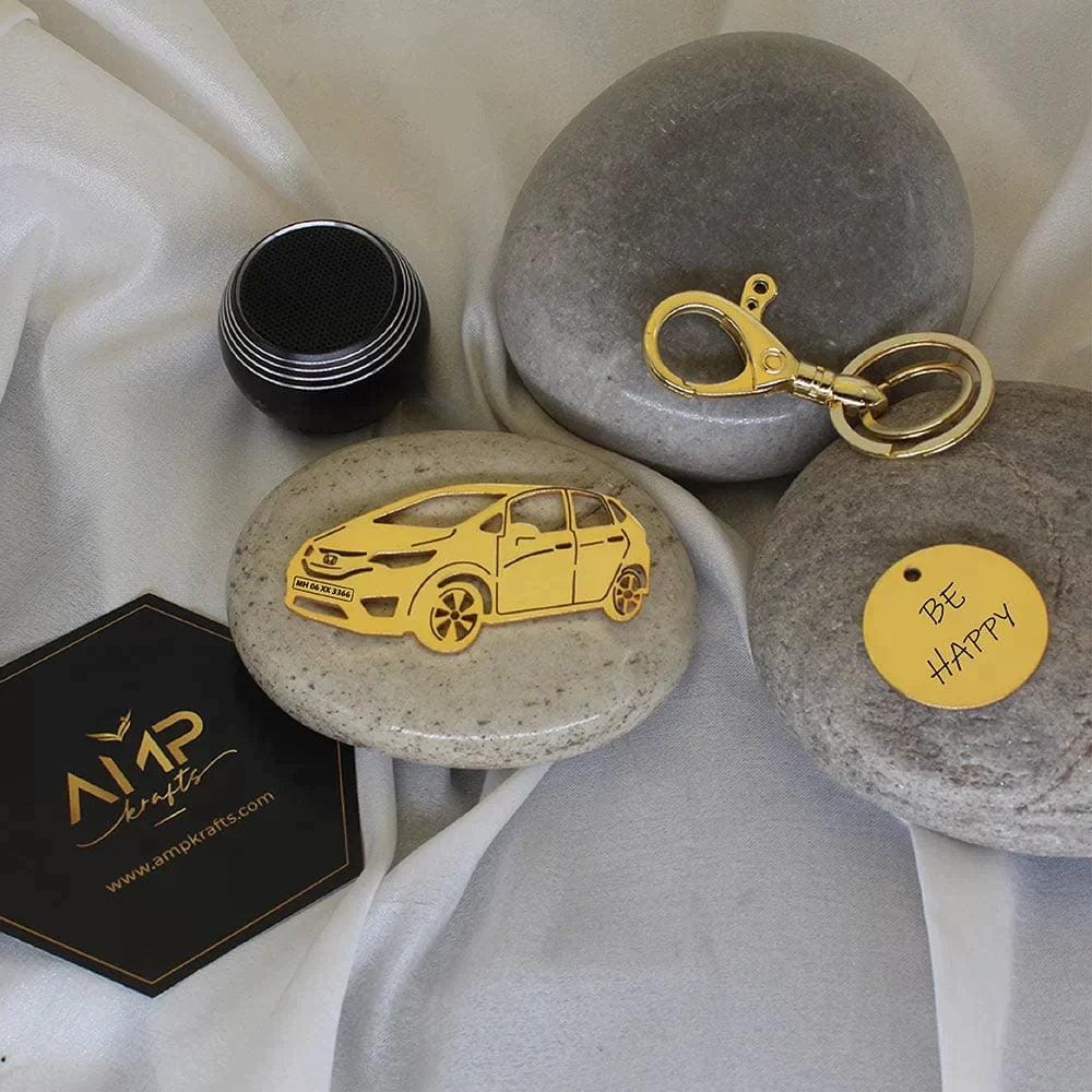 Honda Jazz (2015) Keychain-Side View / Gold