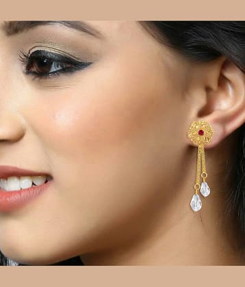 VIVASTRI Golden Drop Earrings ( Pack of 2 )