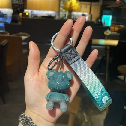 Dual Shaded XX Bear Keychain - Green - Single Piece