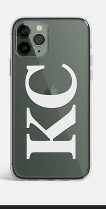 Name Initial Clear Custom  Slim Case-Aqua