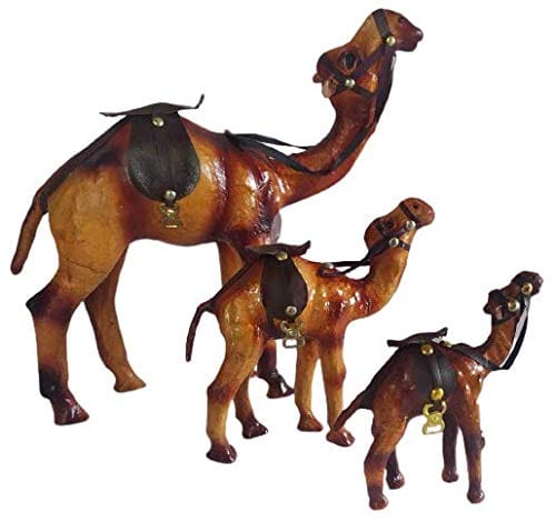 Original Leather Craft Decorative Item (3 Camels Pairs 12 inch)