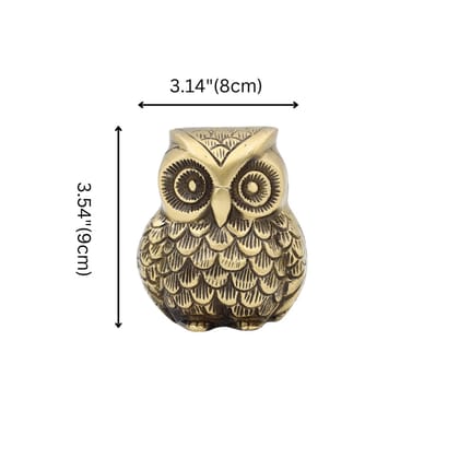 Vintage Brass Owl Decorative Showpiece - Home Decor Accent with Vastu-Inspired Design
